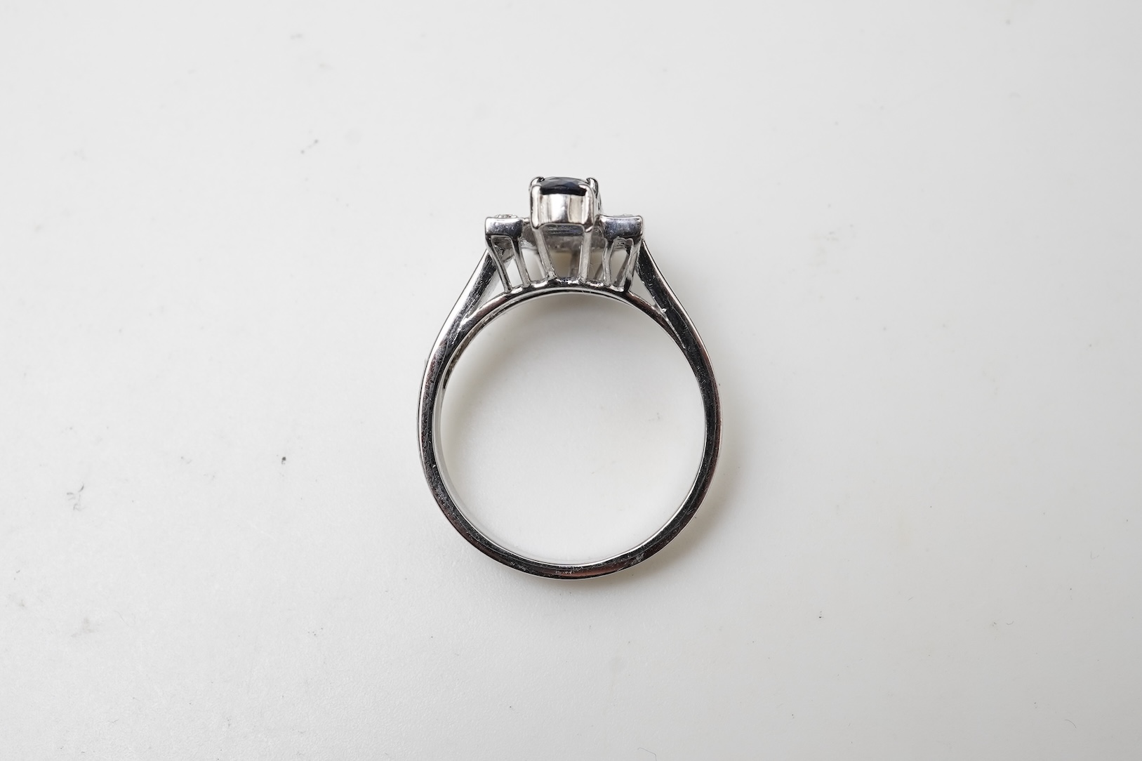 A sapphire and diamond demi-parure